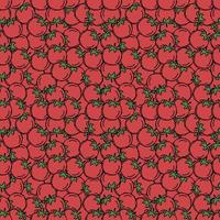 modello di pomodoro senza soluzione di continuità. sfondo di pomodori colorati. doodle illustrazione vettoriale con pomodoro
