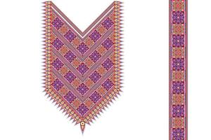 disegno geometrico del ricamo della scollatura etnica. tessuto azteco tappeto mandala ornamento chevron collana tessile. tribale boho nativo etnico collo ricamo vettore