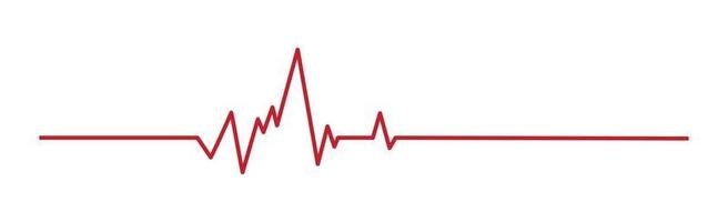 battito cardiaco - linea rossa curva su sfondo bianco - vettore