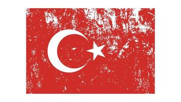 bandiera della Turchia. illustrazione vettoriale di bandiera grunge, graffi e vecchio stile