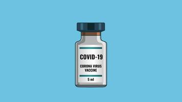 icona del vaccino contro il coronavirus. simbolo di vaccinazione antivirus, illustrazione del vettore di trattamento della malattia