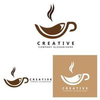 chicchi e tazza di caffè logo modello icona vettore design