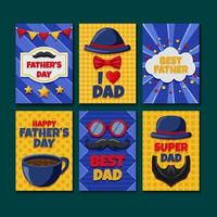 set di carte per la festa del papà felice vettore
