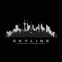 skyline della città, grattacielo per il vettore di progettazione del logo dell'edificio immobiliare urbano