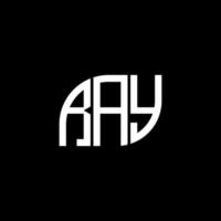 ray lettera logo design su sfondo nero. ray creative iniziali lettera logo concept. disegno della lettera del raggio. vettore