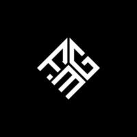 fmg lettera logo design su sfondo nero. fmg creative iniziali lettera logo concept. disegno della lettera fmg. vettore