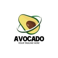 illustrazione vettoriale del logo della frutta di avocado frutta fresca di colore verde, disponibile sul mercato può essere per succhi di frutta o per la salute del corpo, design serigrafico, adesivo, banner, azienda di frutta