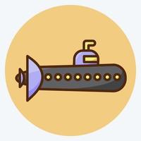 icona sottomarino. adatto per l'istruzione simbolo. stile piatto. design semplice modificabile. vettore del modello di progettazione. semplice illustrazione