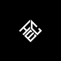 design del logo della lettera hec su sfondo nero. hec creative iniziali lettera logo concept. disegno della lettera hec. vettore