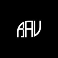 design del logo della lettera rav su sfondo nero. rav creative iniziali lettera logo concept. disegno della lettera di rav. vettore