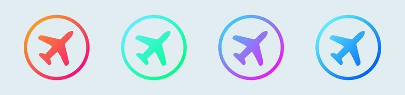simbolo di trasporto aereo. icona piatta dell'aviazione dell'aeroplano per app e siti Web. vettore
