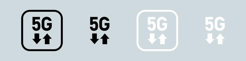 Insieme dell'icona della tecnologia wireless di rete 5g. 5g icona illustrazione vettoriale. vettore