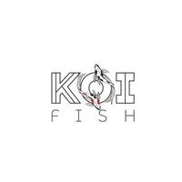 modello logo pesce koi - elementi di design astratti per la decorazione in stile moderno e minimalista per post sui social media, storie, per gioielli artigianali vettore