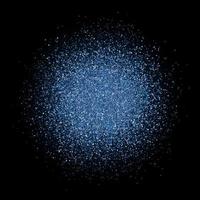 coriandoli esplosione nei toni del classico blu su sfondo nero. il colore dell'anno 2020. esplosione di puntini di scintillio. sfondo vettoriale di fuochi d'artificio di polvere lucida. sfumature di blu effetto texture glitter.