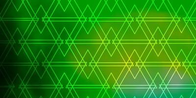 sfondo vettoriale verde chiaro con linee, triangoli.