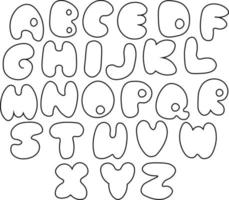 alfabeto volumetrico panciuto in bianco e nero