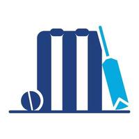 icona a due colori del glifo del cricket vettore