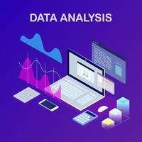 analisi dei dati. rendicontazione finanziaria digitale, SEO, marketing. gestione aziendale, sviluppo. disegno vettoriale