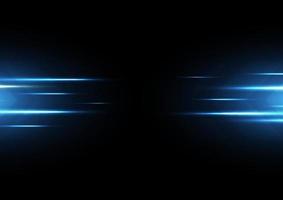 astratto effetto luce blu velocità su sfondo nero illustrazione vettoriale. vettore