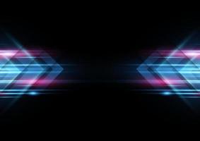 moderno astratto blu velocità tecnologia linea effetto luce su sfondo nero illustrazione vettoriale.