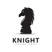 vettore del logo del ruolo del cavaliere degli scacchi, icone vettoriali del pezzo degli scacchi