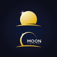 modello di progettazione dell'icona di vettore del logo della luna
