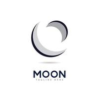 modello di progettazione dell'icona di vettore del logo della luna