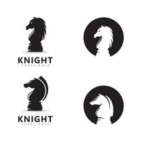 vettore del logo del ruolo del cavaliere degli scacchi, icone vettoriali del pezzo degli scacchi