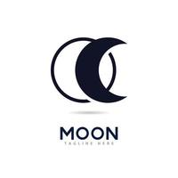modello di progettazione dell'icona di vettore del logo della luna