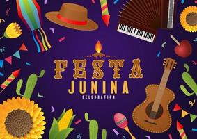 poster festa junina festival di giugno. vettore