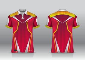 design uniforme della polo, può essere utilizzato per badminton, golf in vista frontale, vista posteriore. jersey mockup vettoriale, design premium molto semplice e facile da personalizzare vettore