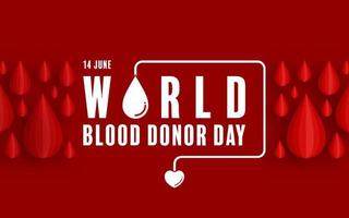 Giornata mondiale del donatore di sangue, 14 giugno con sacca di sangue che trasferisce il taglio della carta del concetto di sangue. vettore