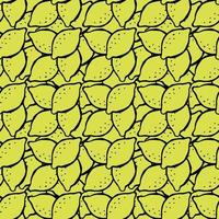 modello di limone senza soluzione di continuità. vettore di doodle con icone di limone giallo. motivo a limone vintage