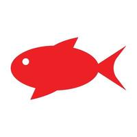 eps10 icona solida di pesce d'acquario rosso vettoriale in stile semplice piatto alla moda isolato su priorità bassa bianca