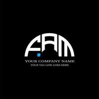 fam lettera logo design creativo con grafica vettoriale