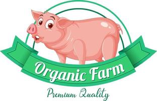 logo del personaggio dei cartoni animati di maiale per prodotti a base di carne di maiale vettore