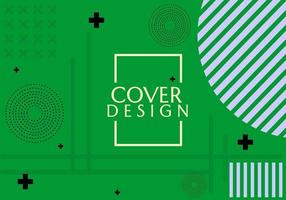 modello di copertina di colore verde con sfondo geometrico astratto. utilizzato per banner, copertina, poster design vettore