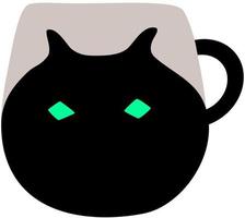 tazza da tè per gatti vettore