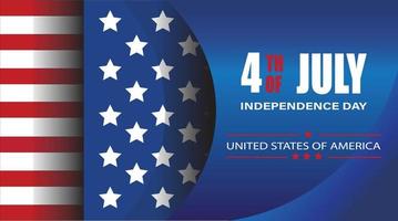 4 luglio bandiera del giorno dell'indipendenza degli Stati Uniti illustrazione vettoriale blu