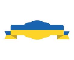 ucraina bandiera nastro emblema simbolo design nazionale europa icona vettore astratto illustrazione