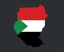 bandiera del sudan nazionale africa emblema mappa icona illustrazione vettoriale elemento di design astratto