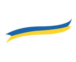 ucraina bandiera nastro emblema nazionale europa simbolo astratto illustrazione vettoriale design