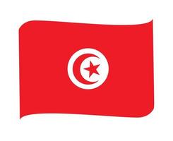 tunisia bandiera nazionale africa emblema nastro icona illustrazione vettoriale elemento di design astratto