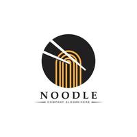 una collezione di ispirazione per il logo di noodle. modello di progettazione di cibo e ciotola cinese. illustrazione di concetto retrò vettore