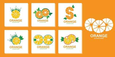 vettore icona logo frutta arancione. ispirazione vegetale, illustrazione