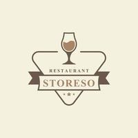 icone di ristorante e bar con badge retrò vintage, sagome di design con logo fast food vettore