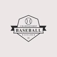 emblemi di loghi da baseball vintage retrò ed elementi di design vettore