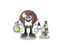 mascotte della perla di tapioca come scienziato vettore