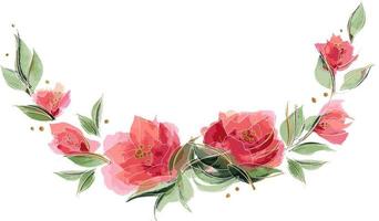 ghirlanda di rose floreali rosa vettore