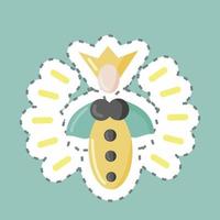 ape regina tagliata con la linea di adesivi. adatto per allevamento di api. design semplice modificabile. vettore del modello di progettazione. semplice illustrazione